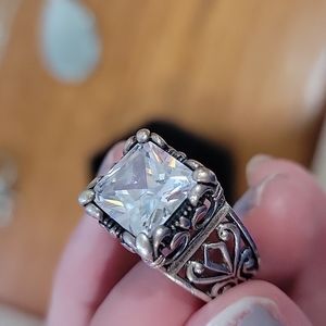 Silpada silver stone ring size 8